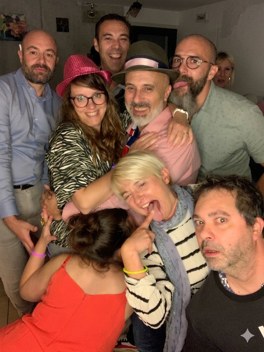 Groupe d'invités pendant une fête privée